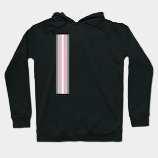 Demigirl Pride Flag Vertical Stripe on Black Hoodie